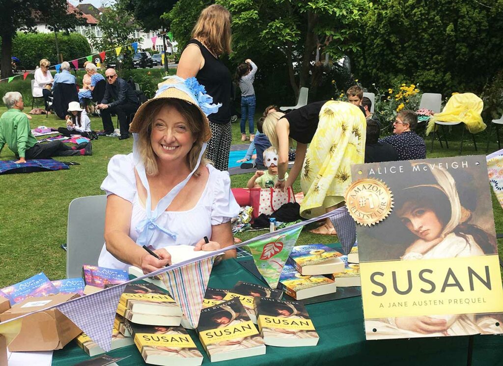 Alice McVeigh dressed up for Susan promo.