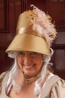 2YAC60H England, Kent, Tunbridge Wells, The Pantiles, Portrait of Author Alice McVeigh dressed in Period Costume